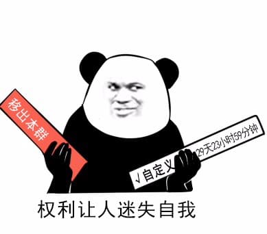 权利让人迷失自我！（移出本群，自定义禁言时间）