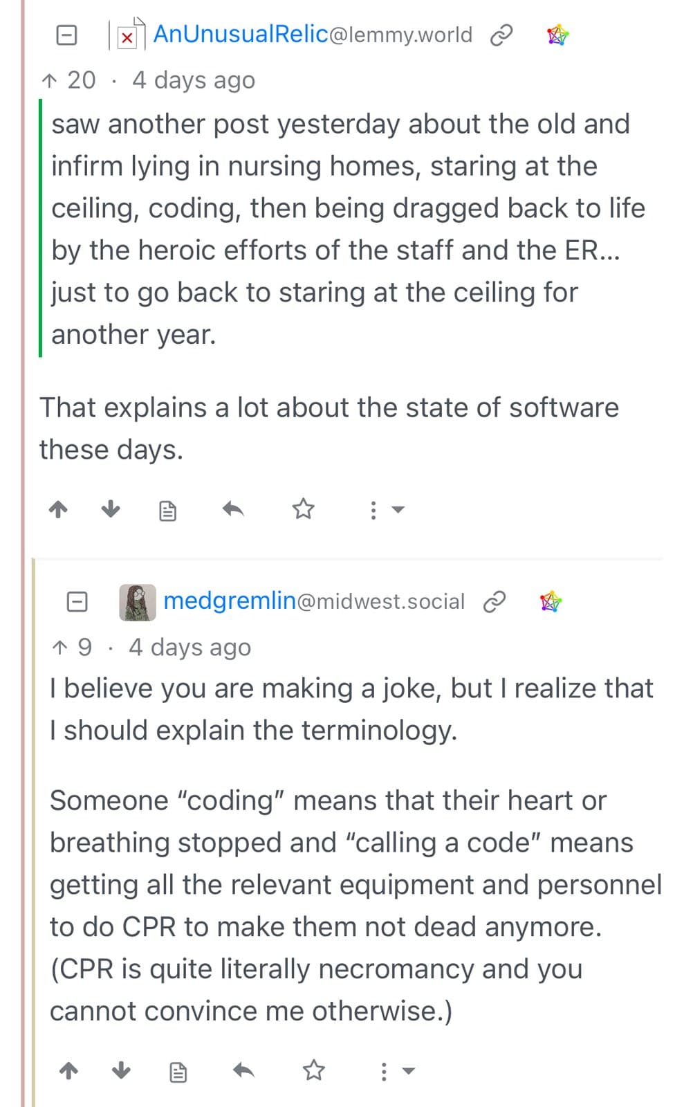 Code Blue: The Necromancy Of Software Maintenance