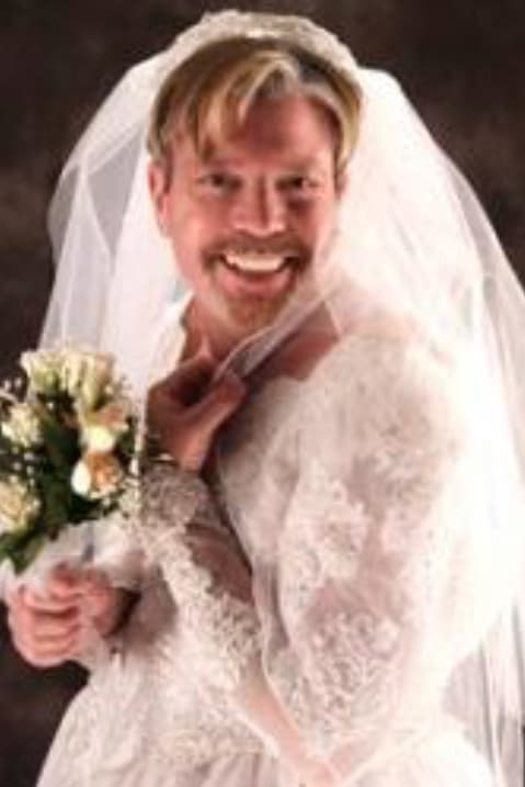 Man in wedding dress