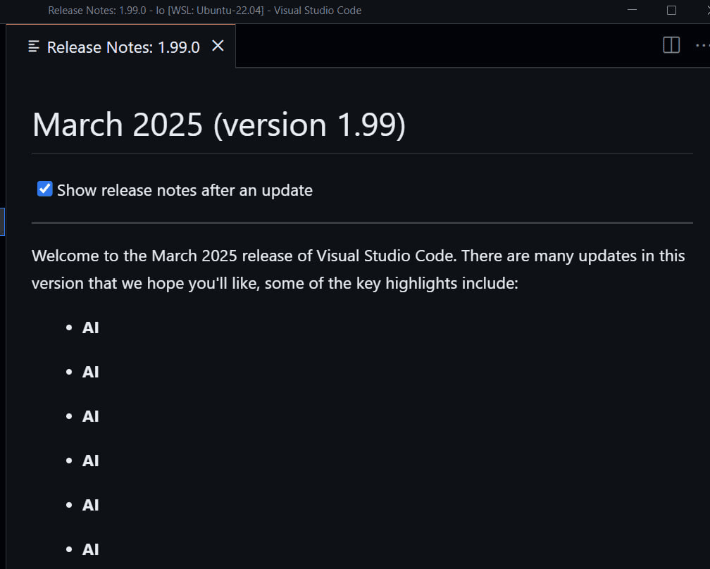 VSCode Updates Be Like
