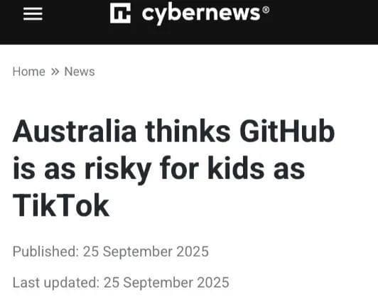 Australia Thinks GitHub Is As Risky For Kids As TikTok