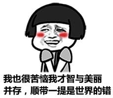 我也很苦恼才智与美丽并存，顺带一提是世界的错