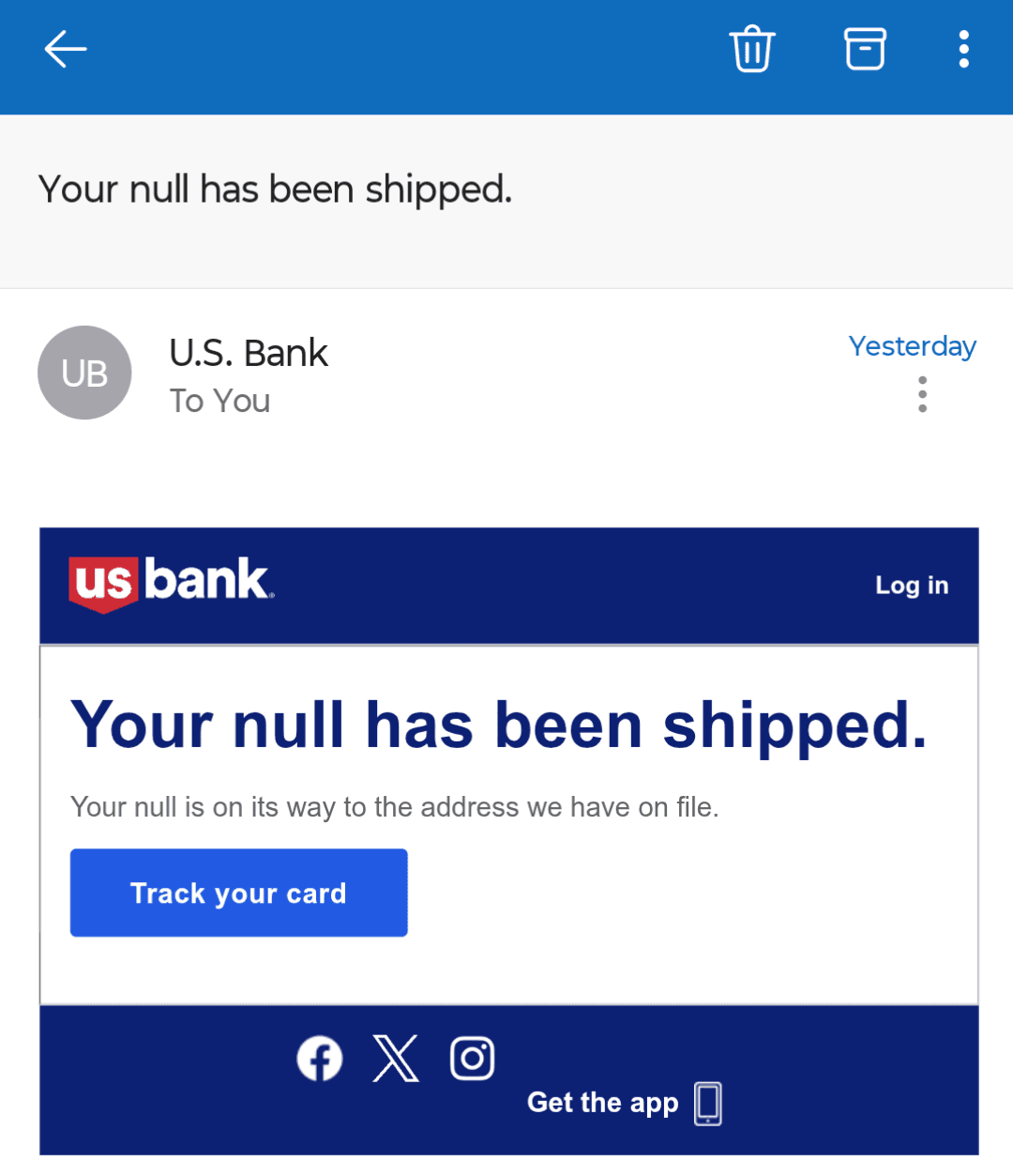 Your Null Has Been Shipped