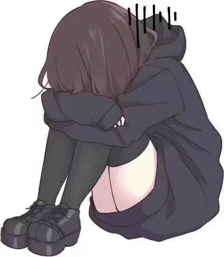 妹子抱腿哭