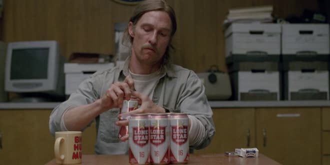 Matthew McConaughey true detective rust cohle Lone Star Beer JPP