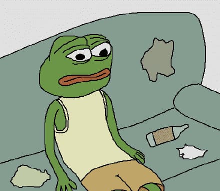 sad frog 坐沙发