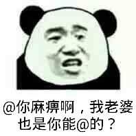 @你麻痹啊，我老婆也是你能@的？（熊猫）