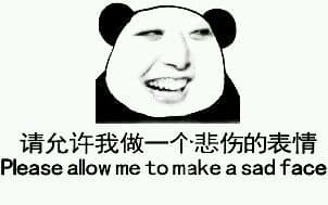 请允许我做一个悲伤的表情（Please allow me to make a sad face）
