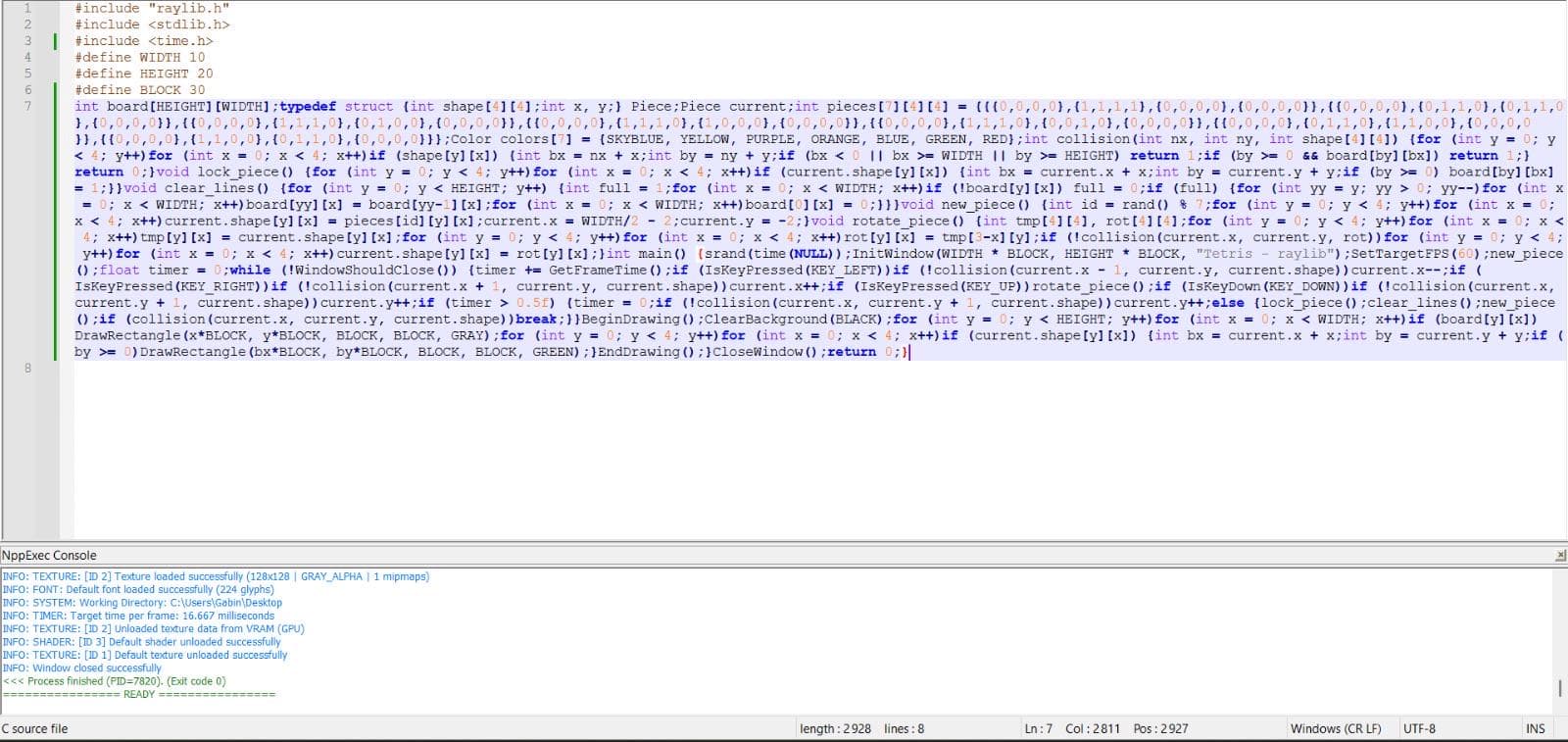 I'm Such A Good Programmer, I Did Tetris In Only 8 Lines!