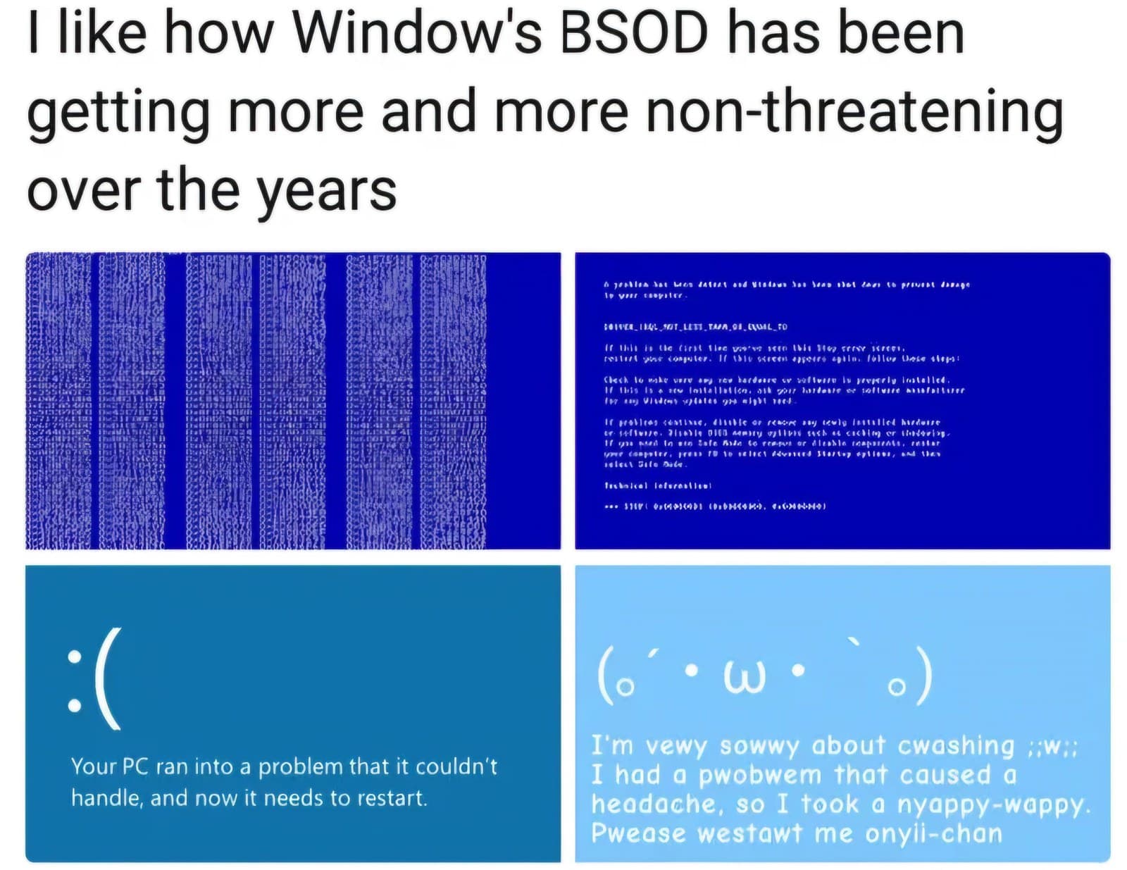 The Emotional Evolution Of Windows' BSOD