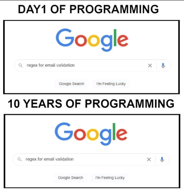 Day 1 Or Year 10: Still Googling Regex