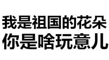 我是祖国的花朵，你是啥玩意儿