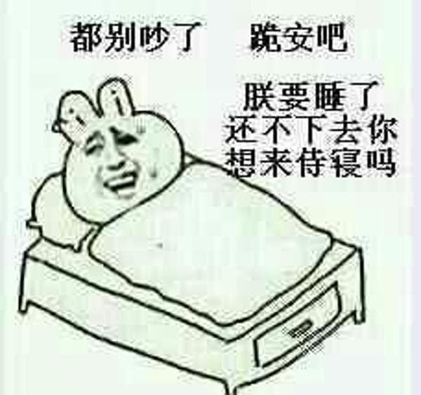 都别吵了，跪安吧，朕要睡了，还不下去你想来侍寝吗？